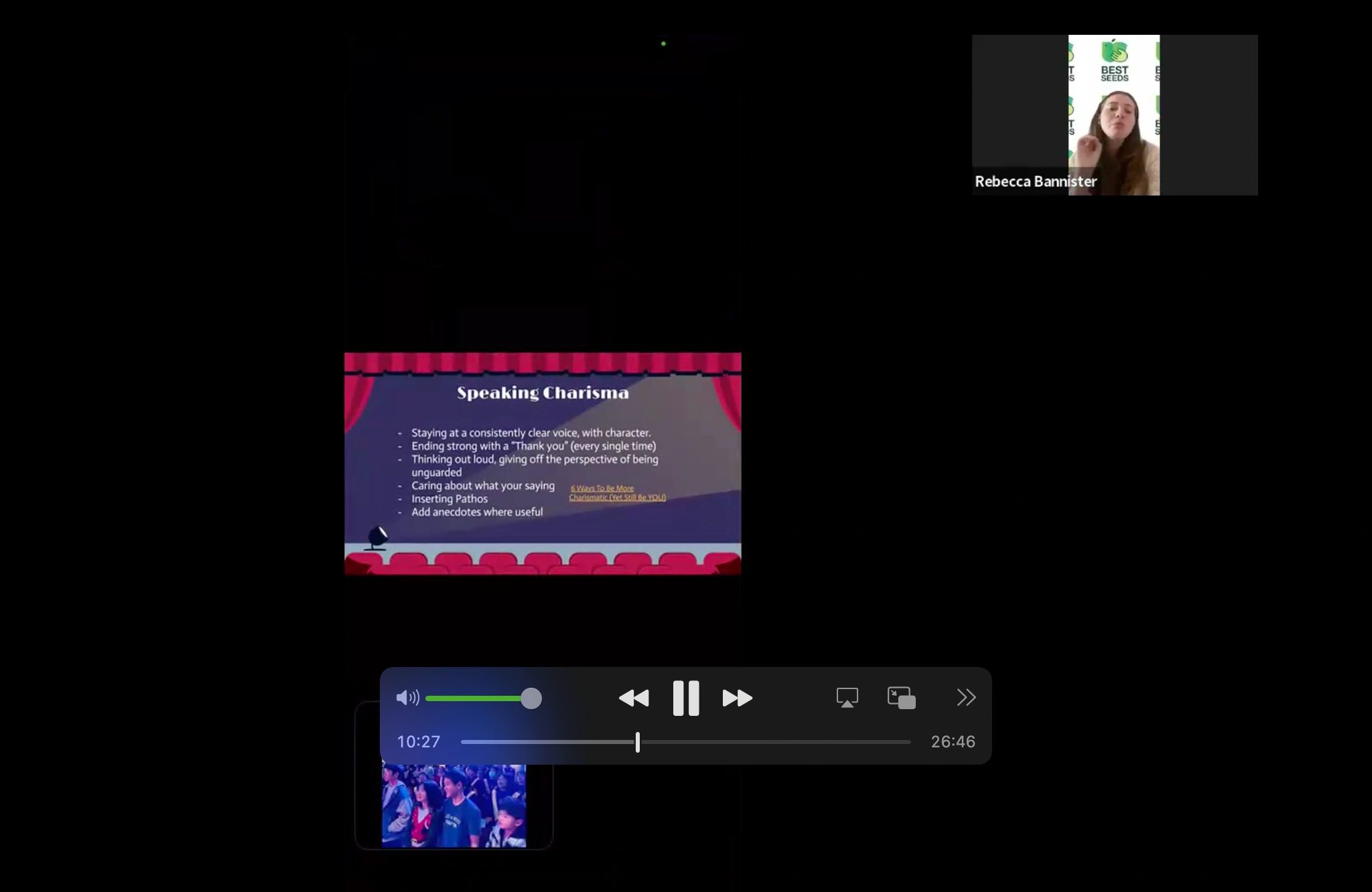 Public Speaking Lesson with Rebecca