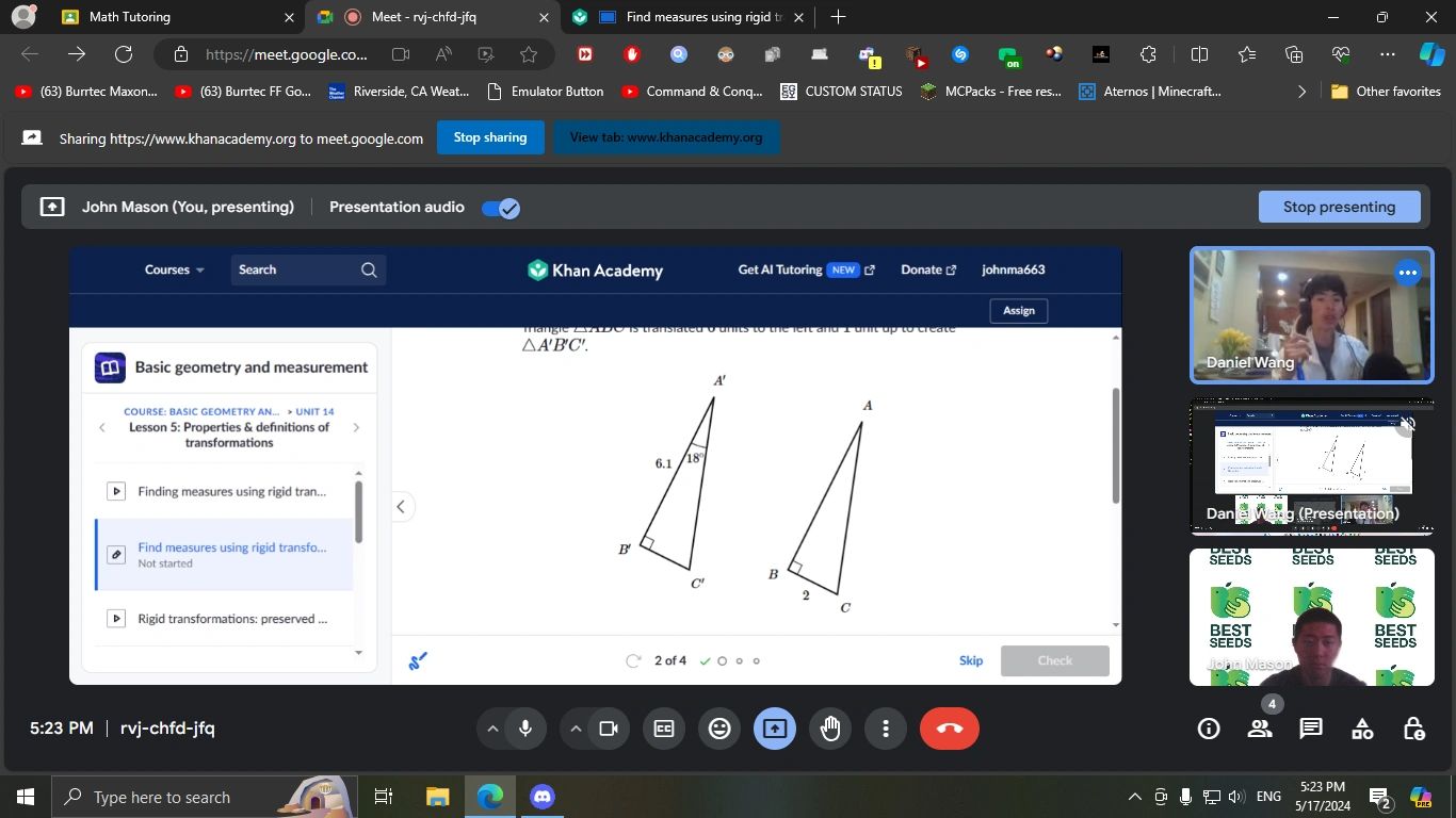 Math tutoring with John Mason on May 17th