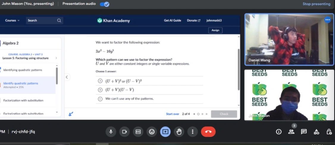 Math Tutoring with John Mason on Dec 1