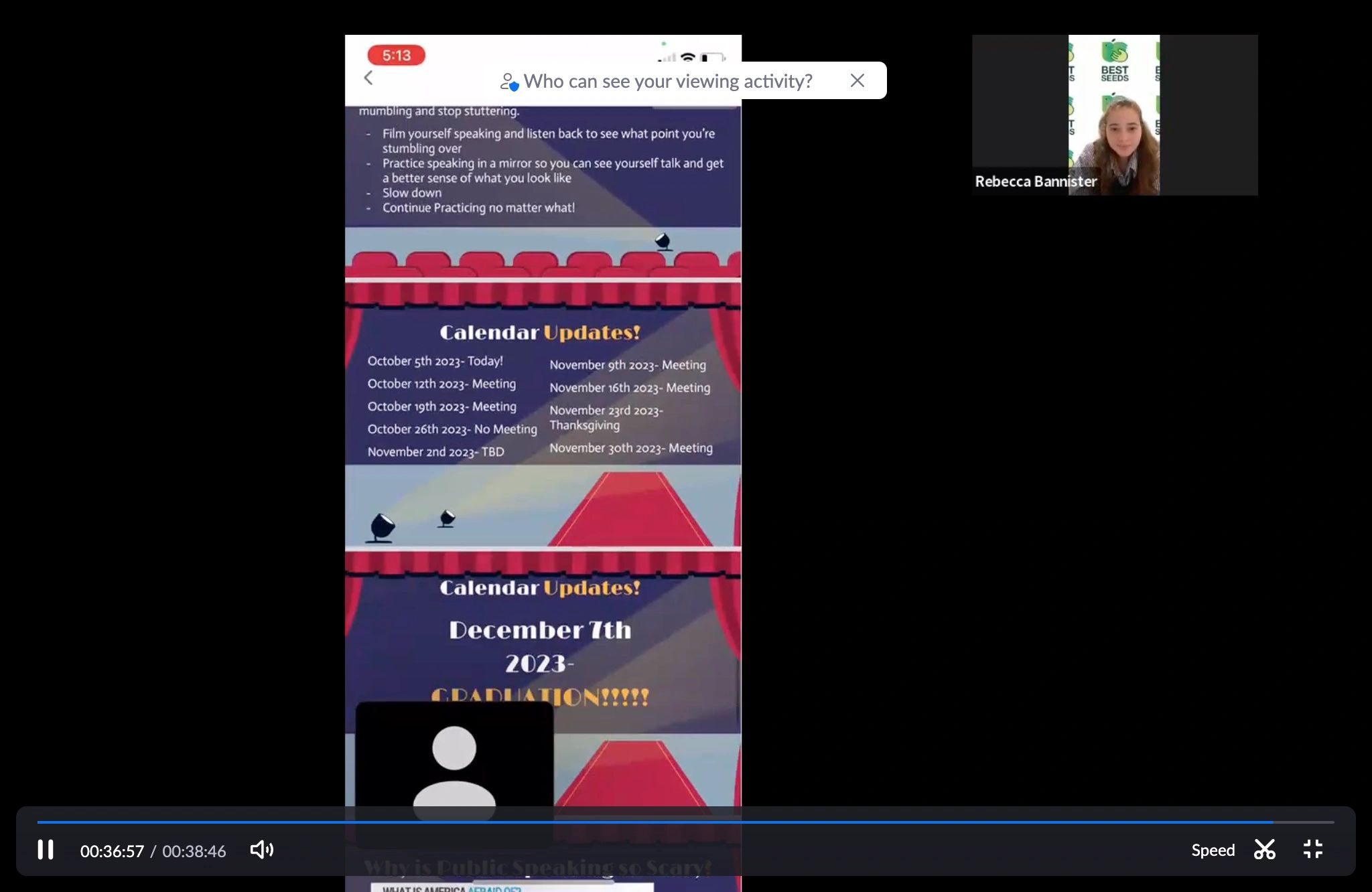 Public Speaking Lesson 11 by Rebecca Bannister