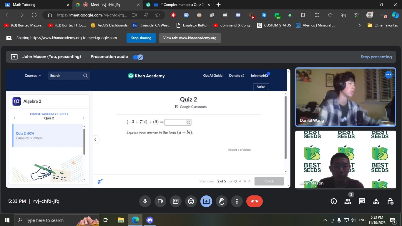 Math tutoring with John Mason