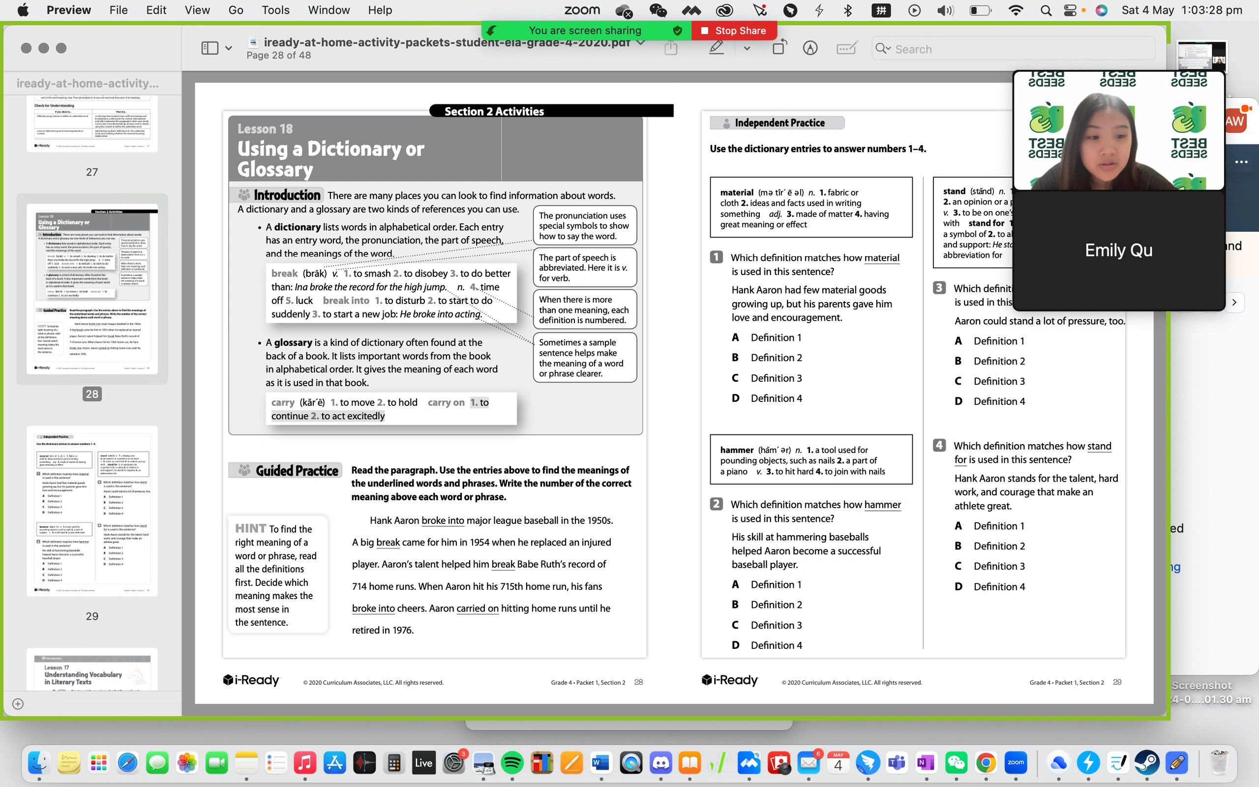 Reading Tutoring with Amy (Shiqi Wang)